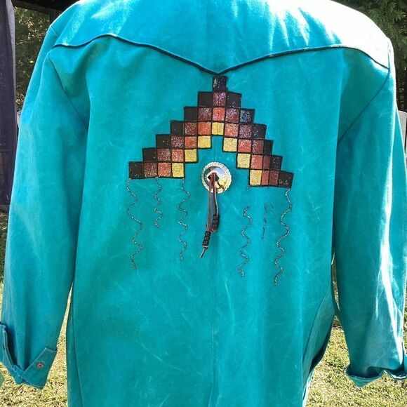 Vintage Saddlesmith Outfitters horseback riding duster long coat large. 0525 - Picture 2 of 10